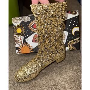 $1,275 DOLCE & GABBANA Sequin Sock Boots (35.5 EU; 5.5 US) Brand New w/ Box